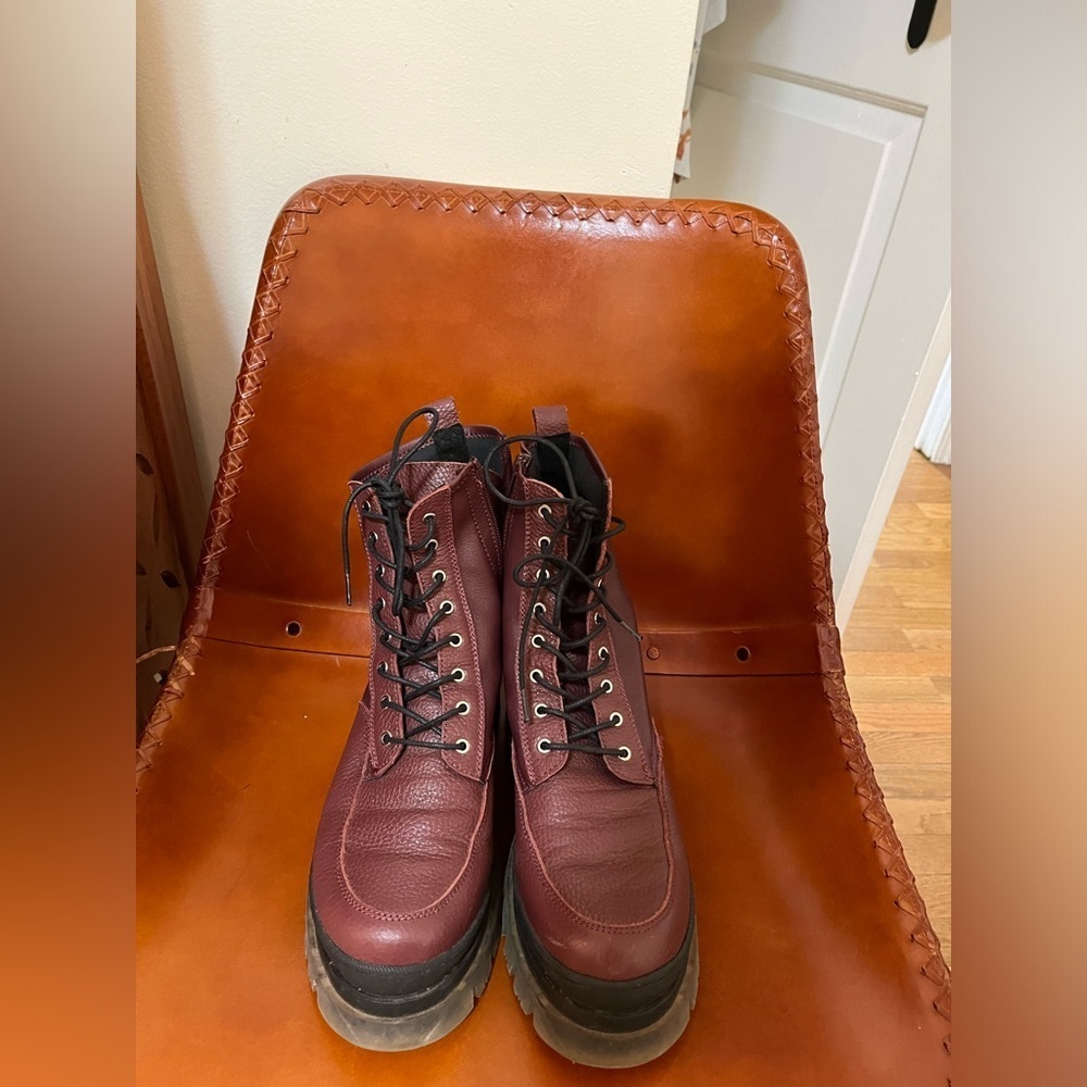 Free People Baxter lug sole boots in wine - Picture 7 of 10